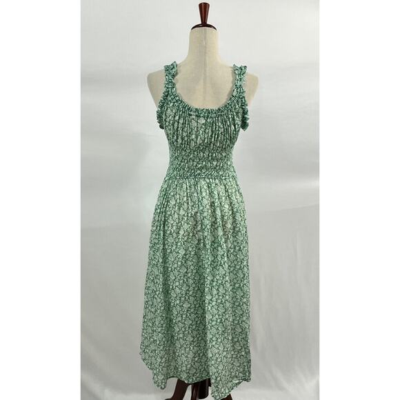 DOEN Sz M Medium Peridot Tea Floral Emmaretta Dress ALTERED - Picture 5 of 10
